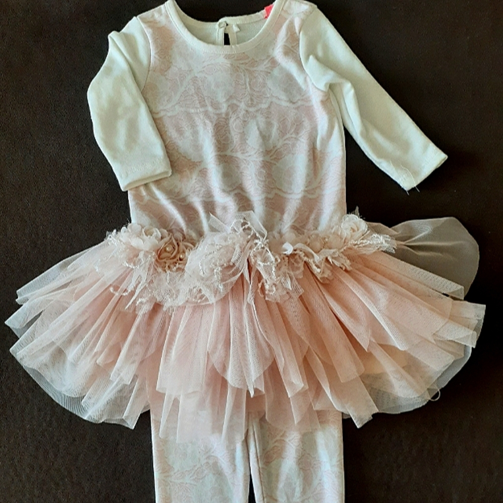 NWT 2-Piece Baby Girl Dress with Tool Bottom with Leggings